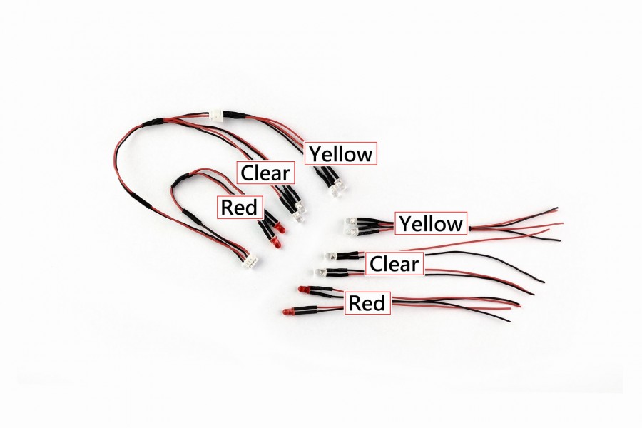 LED Light Set (Clear,Yellow,Red/1+1pair. Separated Yellow)