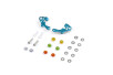 Alum. alloy Front Upper Arm Set Ver.2 (Cyan)