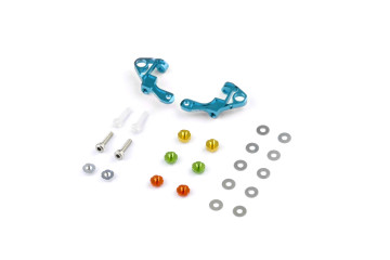 Alum. alloy Front Upper Arm Set Ver.2 (Cyan)