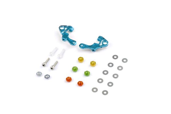 Alum. alloy Front Upper Arm Set Ver.2 (Cyan)
