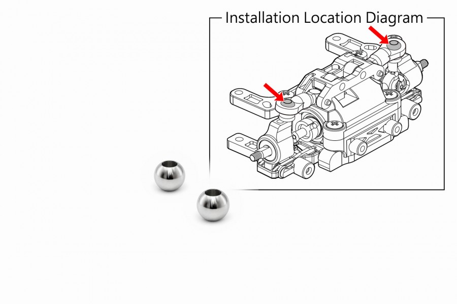 Stainless-Steel Rear Upper Arm Pivot Ball