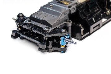 Alum. alloy Front Knuckle (MR-04, 1 degree camber, Cyan)