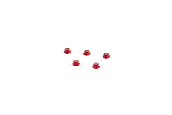 Alum. alloy M2 Flange Locknut (For 4.5mm driver, Red)