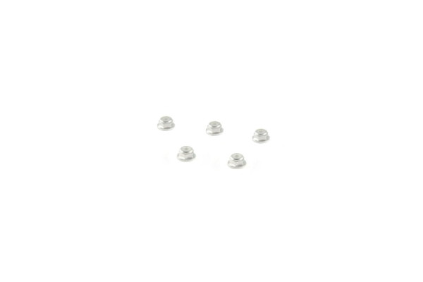Alum. alloy M2 Flange Locknut (For 4.5mm driver, Silver)