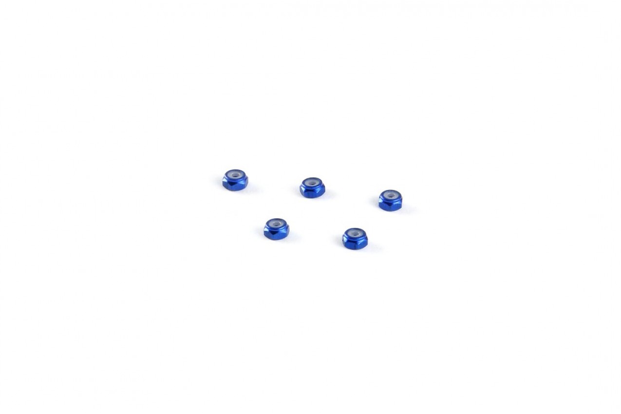 Alum. alloy M2 Locknut (Thin size, for 4.5mm driver, Blue)