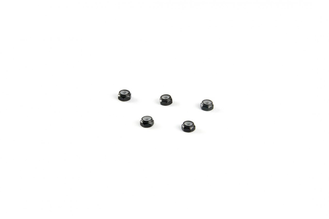 Alum. alloy M2 Locknut (Thin size, for 4.5mm driver, Black)