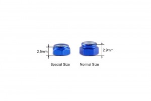 Alum. alloy M2 Locknut (Thin size, for 4.5mm driver, Blue)