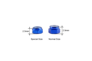 Alum. alloy M2 Locknut (Thin size, for 4.5mm driver, Silver)