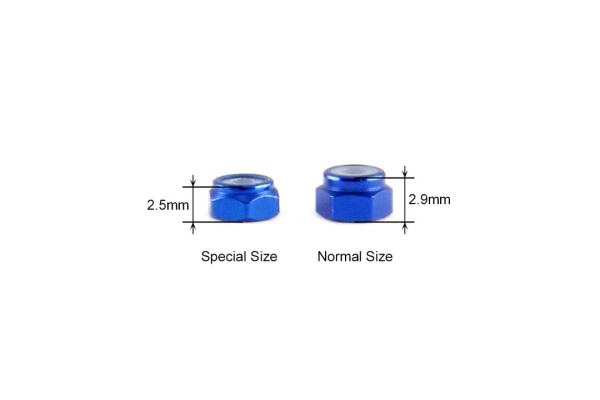 Alum. alloy M2 Locknut (Thin size, for 4.5mm driver, Silver)