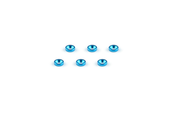 Alum. alloy Countersunk Washer (M2×1.3mm, Cyan)