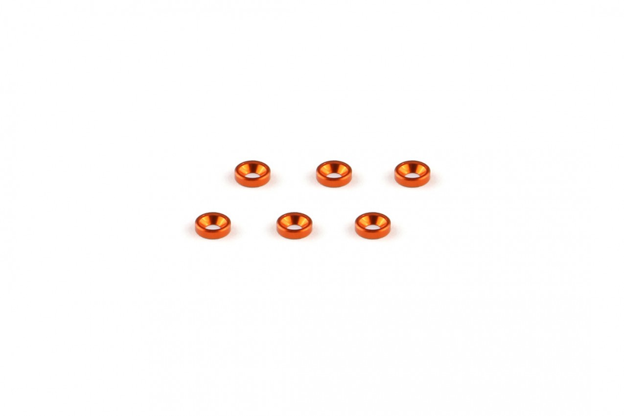 Alum. alloy Countersunk Washer (M2×1.3mm, Orange)