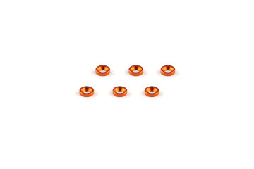 Alum. alloy Countersunk Washer (M2×1.3mm, Orange)
