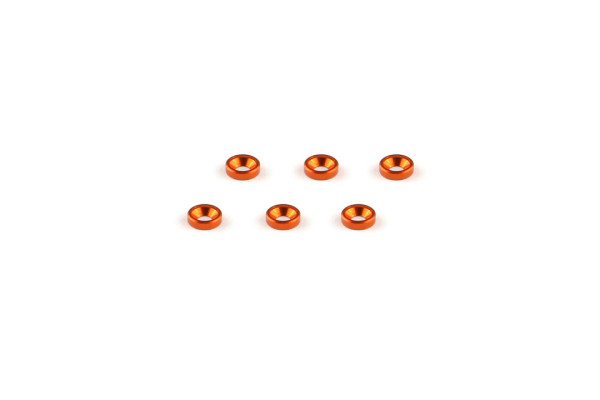 Alum. alloy Countersunk Washer (M2×1.3mm, Orange)