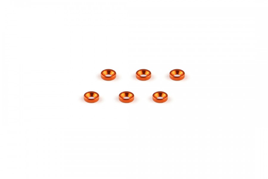 Alum. alloy Countersunk Washer (M2×1.3mm, Orange)