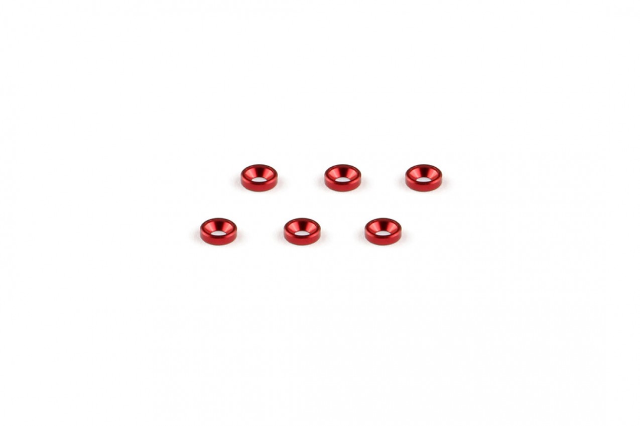 Alum. alloy Countersunk Washer (M2×1.3mm, Red)