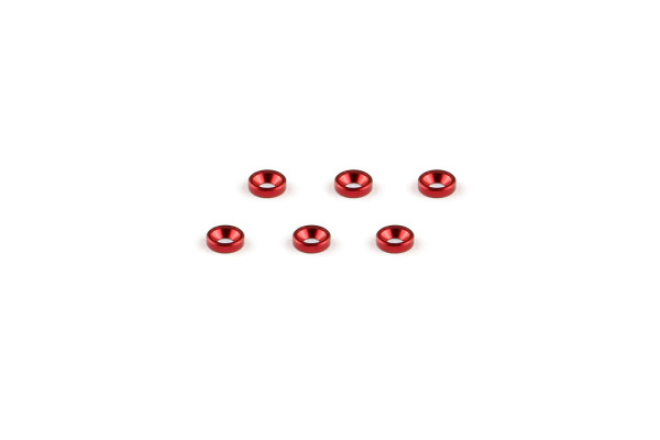 Alum. alloy Countersunk Washer (M2×1.3mm, Red)