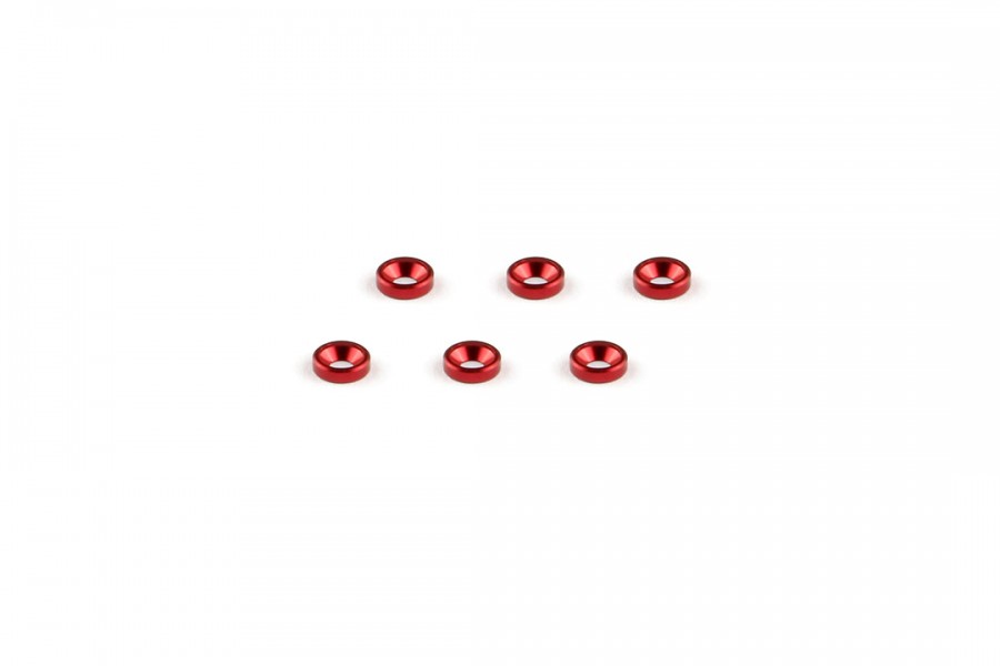 Alum. alloy Countersunk Washer (M2×1.3mm, Red)